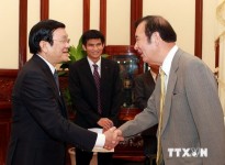 Chủ tịch nước Trương Tấn Sang tiếp ngài Chủ tịch Danh Dự Takashima và đoàn Đại biểu Kyoei Nhật Bản